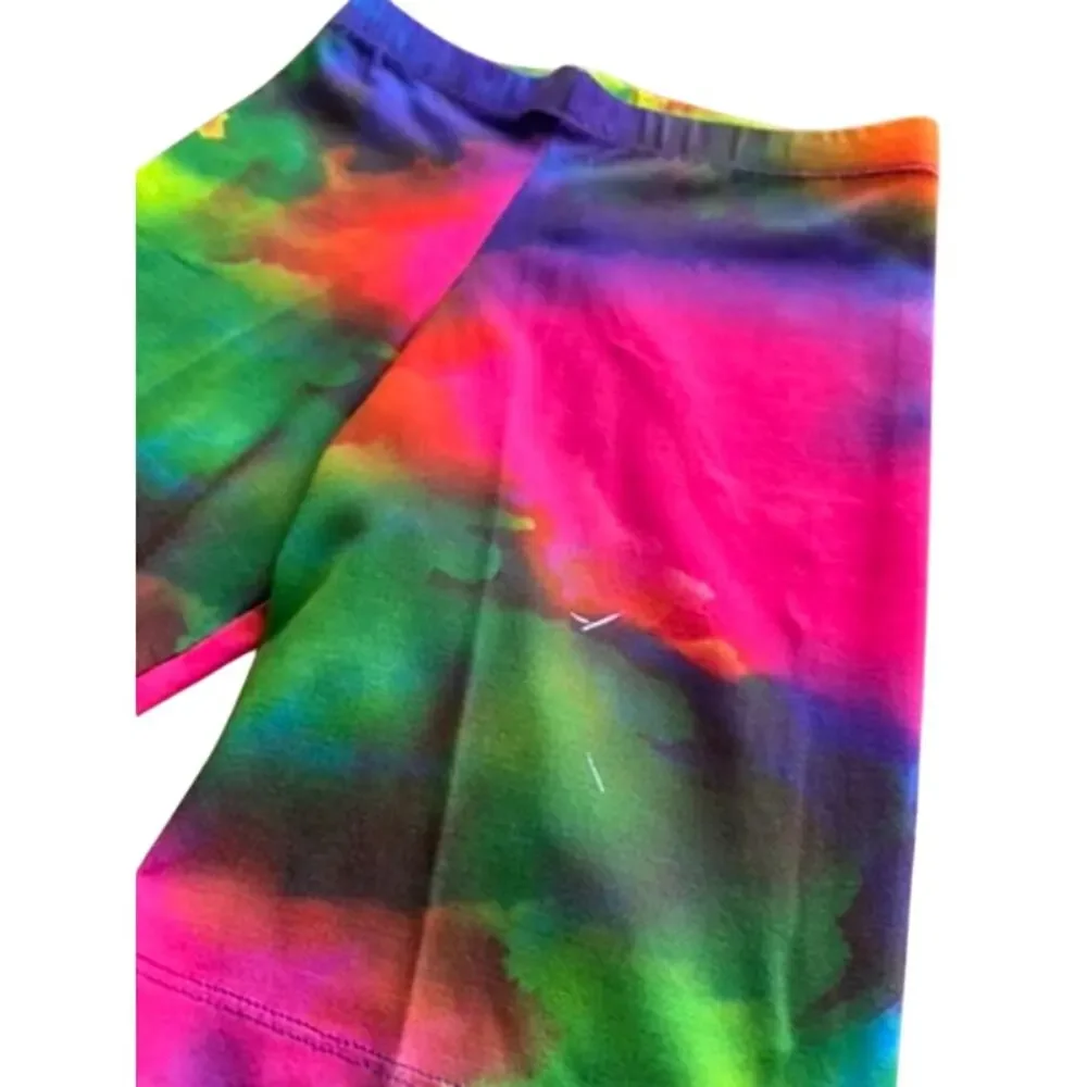 Vintage 80s 90s Goobeez Neon Splash Bike Shorts Cotton Spandex Medium